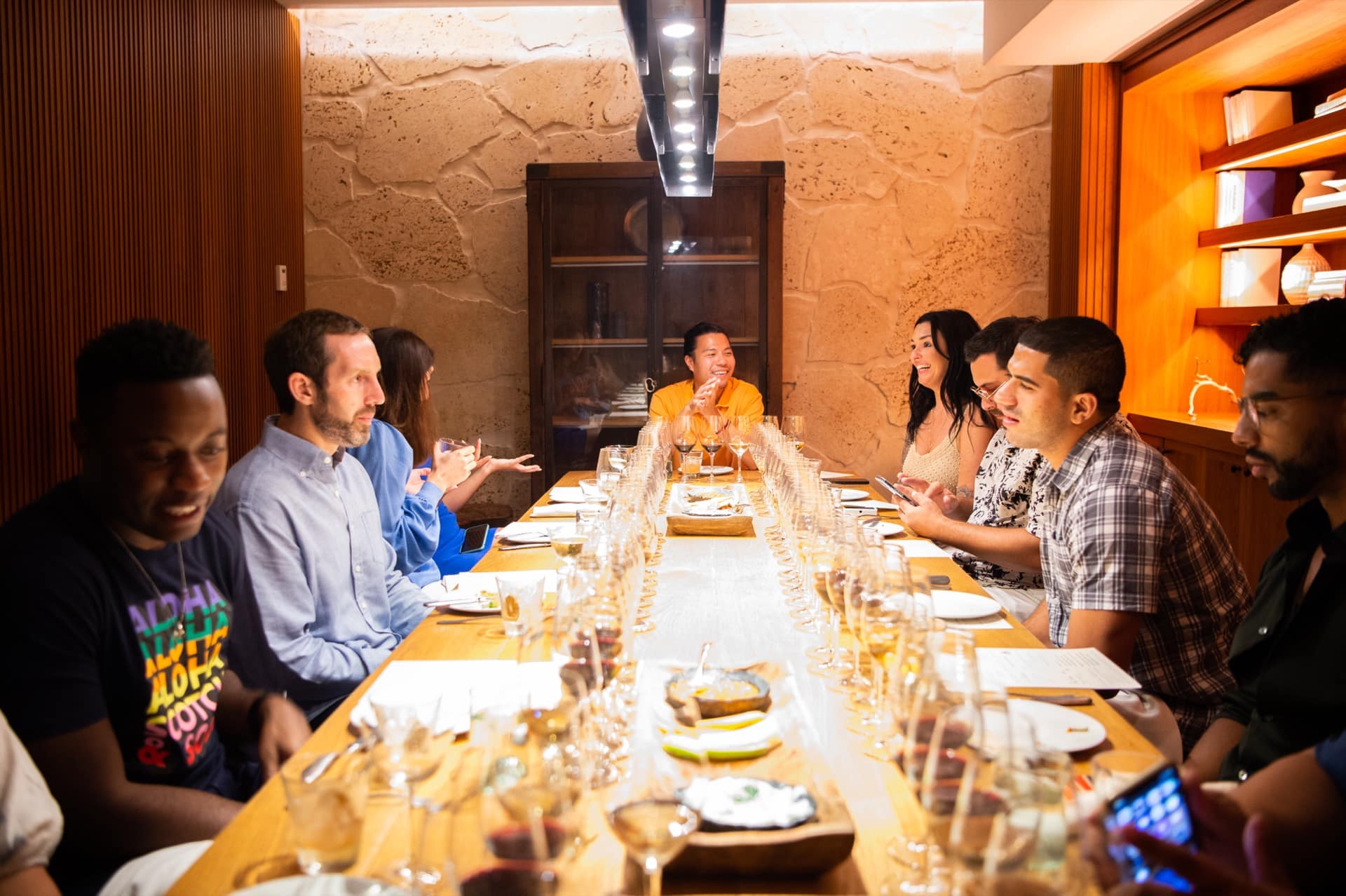 A lively communal dinner at 1 Hotel South Beach